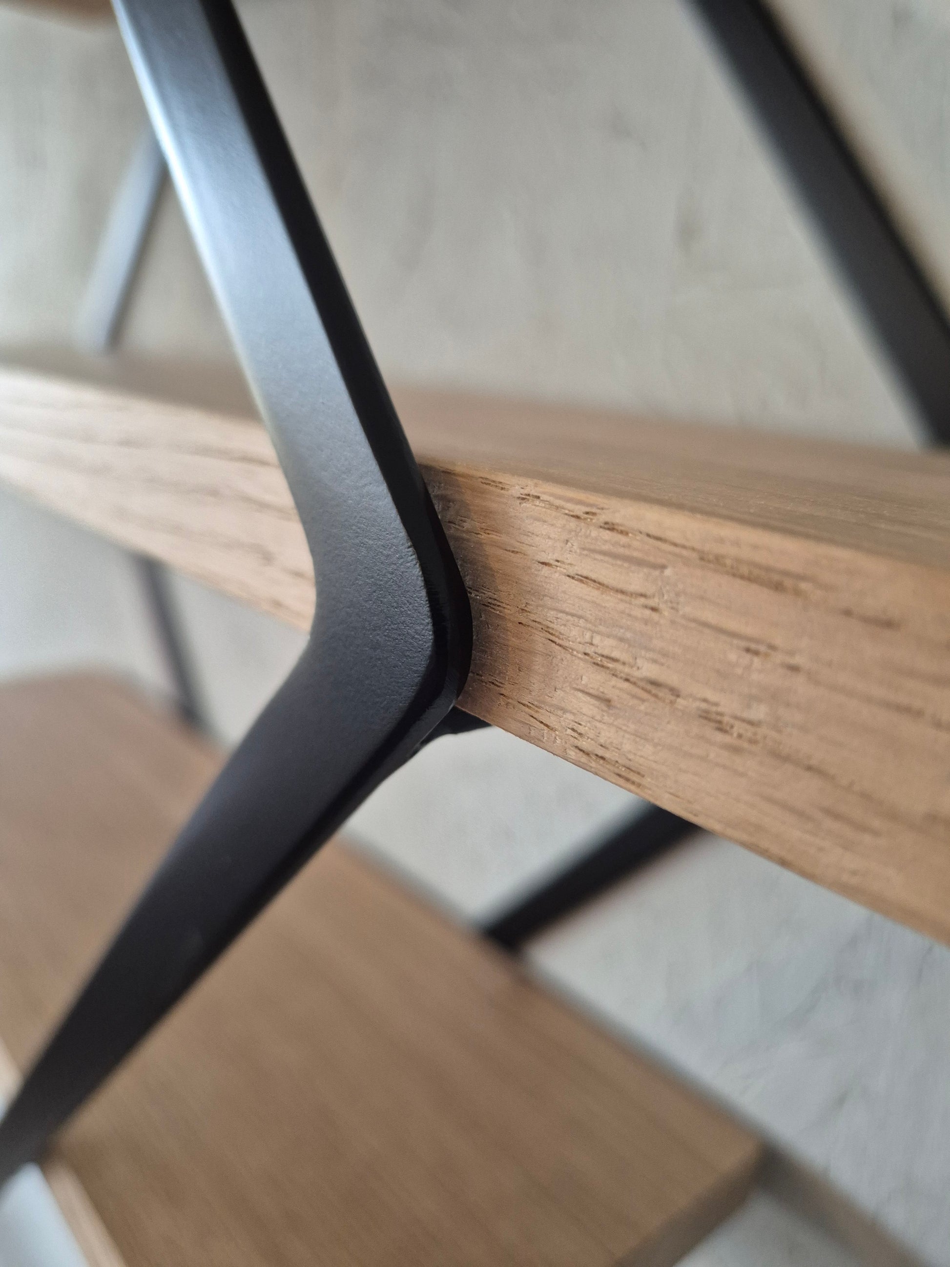 zoom étagère chêne losange fer et bois 